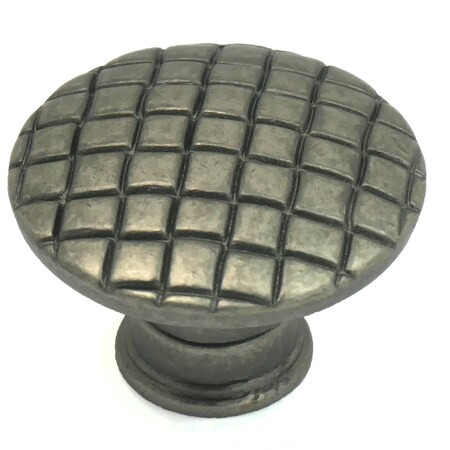 Laurey 1 1/4" Windsor Cross-Hatch Knob, Antique Pewter 24506